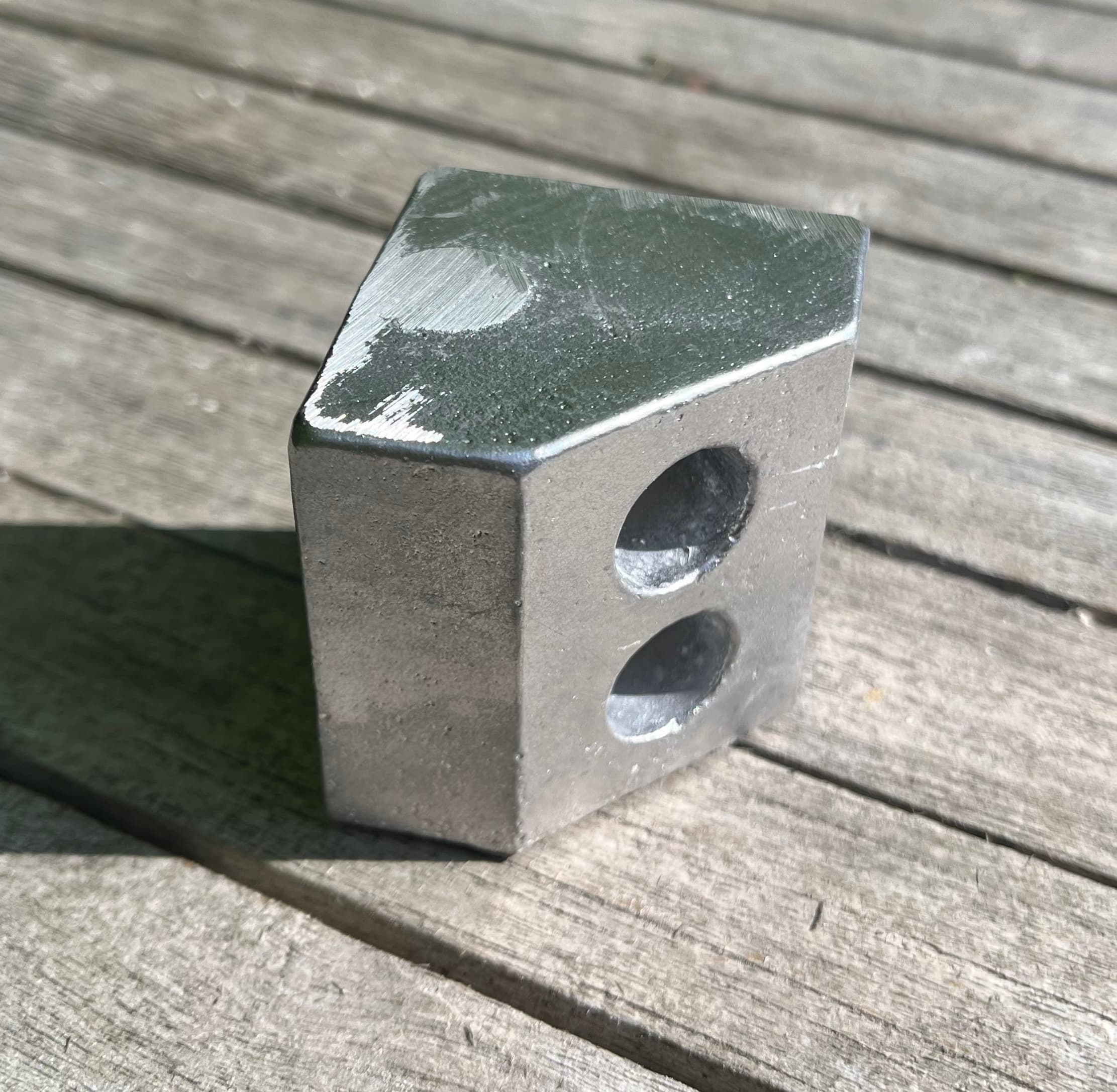 A356 aluminium block casting with two side holes